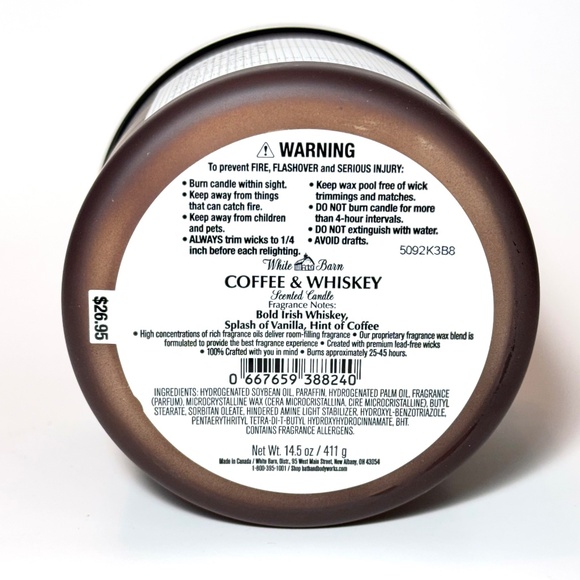 COFFEE WHISKEY 3 Wick Candle - Picture 3 of 3